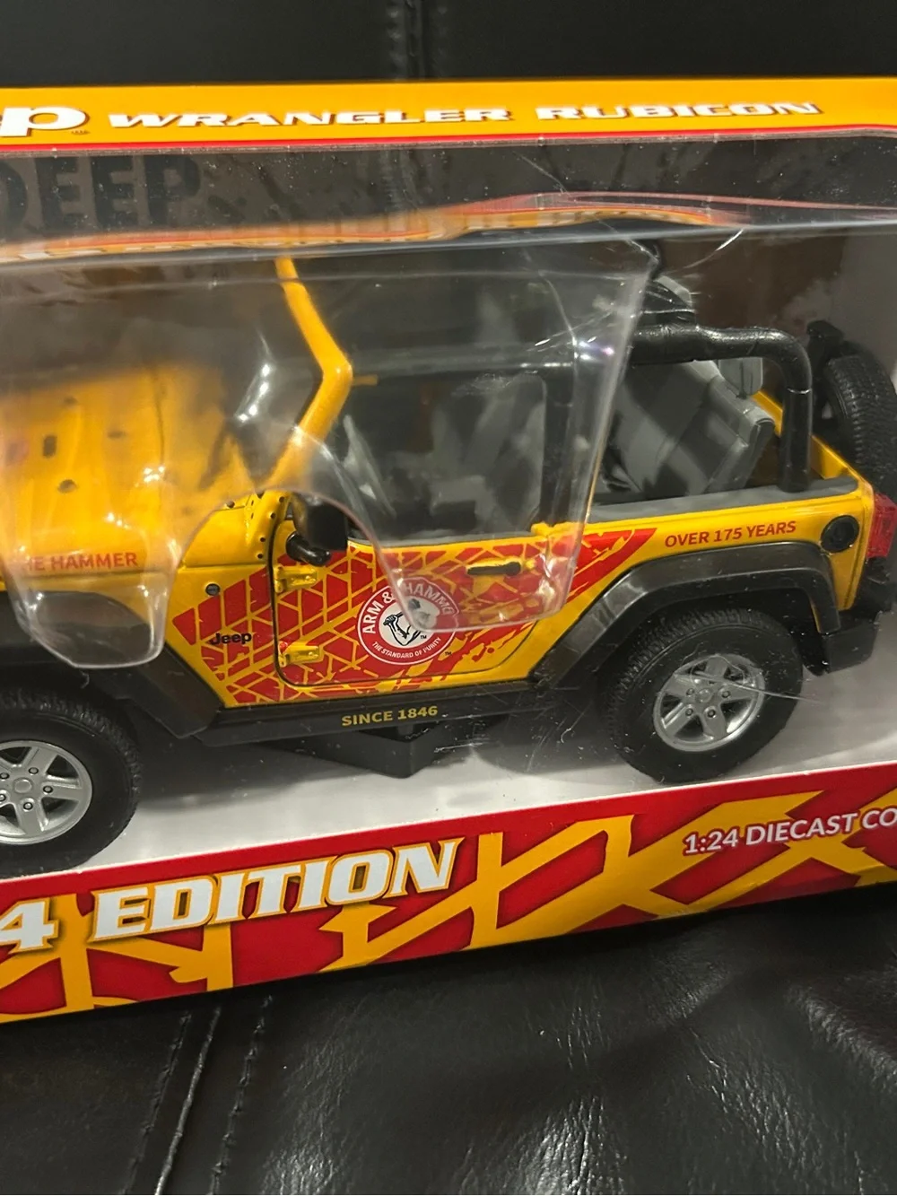 Jeep Wrangler Rubicon Yellow Die-Cast Toy - Branded 2024 Edition